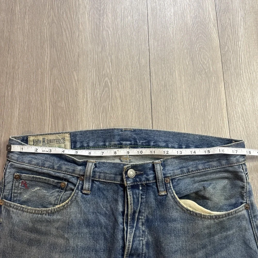 Vintage Polo Ralph Lauren‎ Jeans Men's 32 Baggy Relaxed Light Wash Actual 36x33